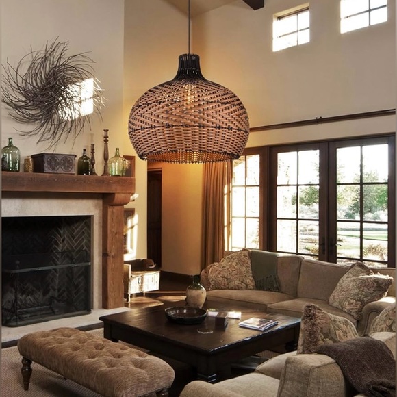 Arturesthome Rattan Pendant Light Fixture Wicker Chandelier, Handmade Woven - Picture 5 of 8